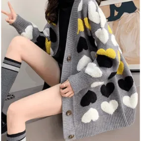 Long Sleeve Hearts Cardigan