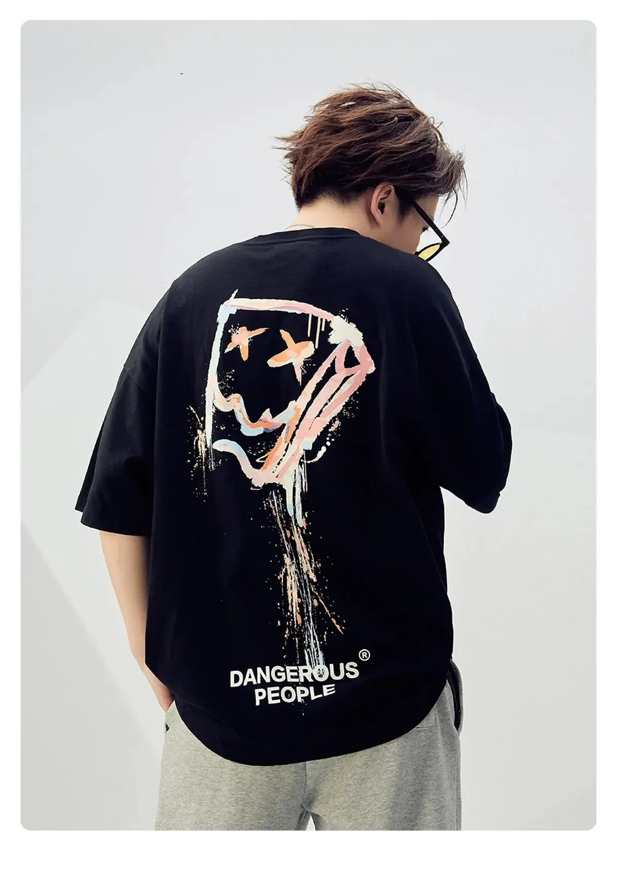 Loose Splash-Ink Paper Bag Tee