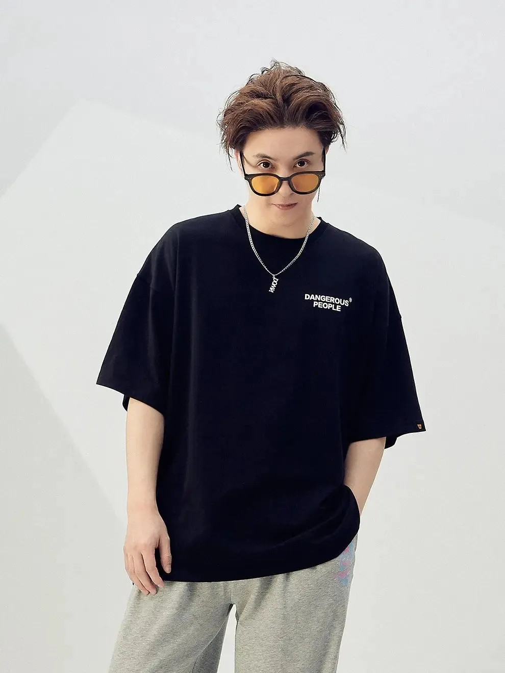 Loose Splash-Ink Paper Bag Tee