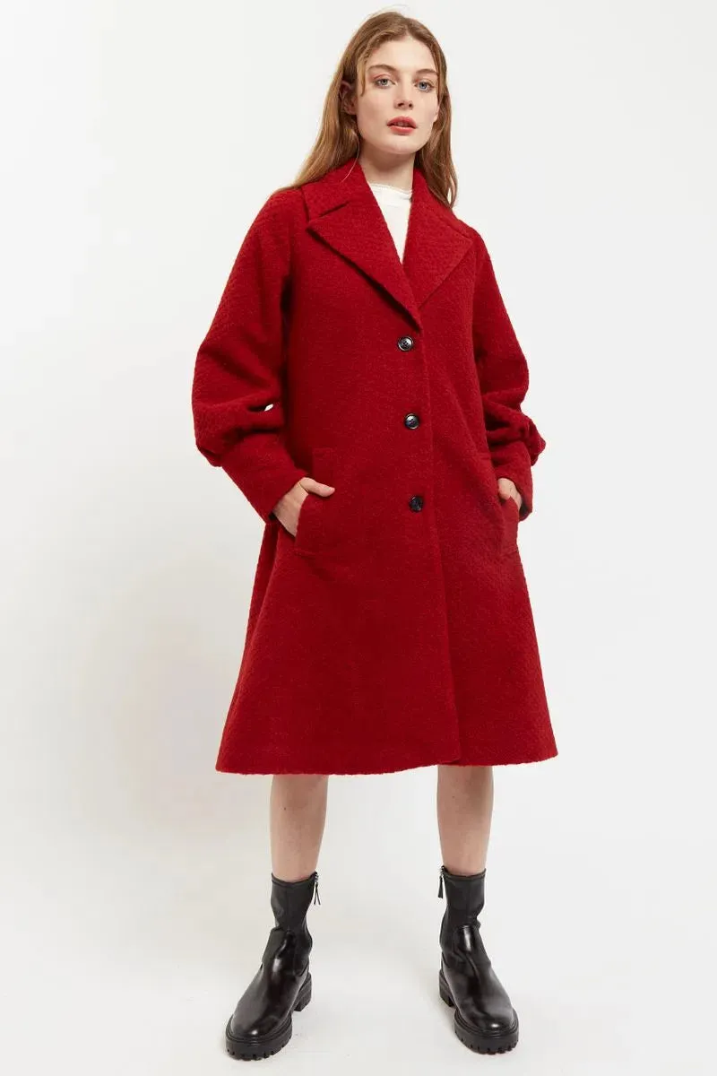 Louche Mischa Statement Sleeve Coat Red