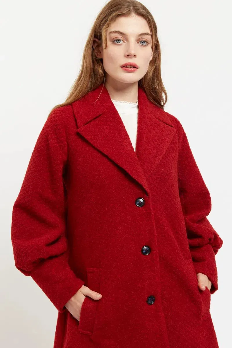 Louche Mischa Statement Sleeve Coat Red