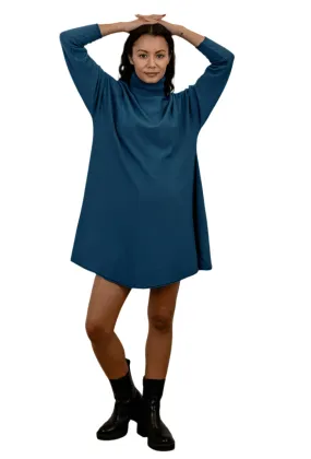 Made In Italy Deep Roll Neck Sweater Dress One Size