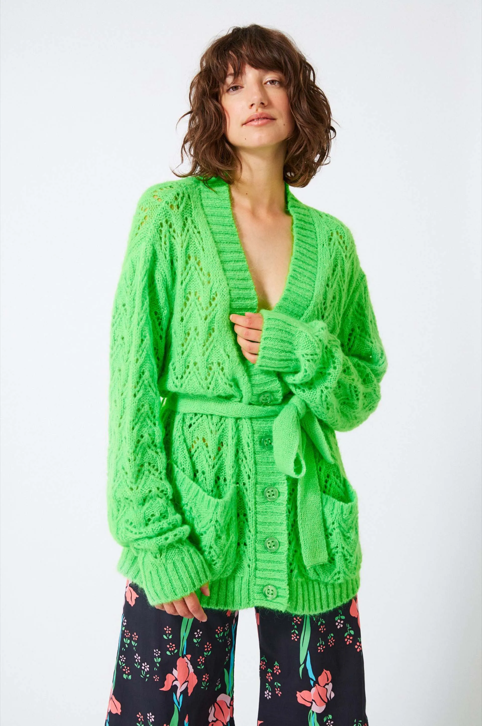 Manoush- Cocoon Cardigan: Green