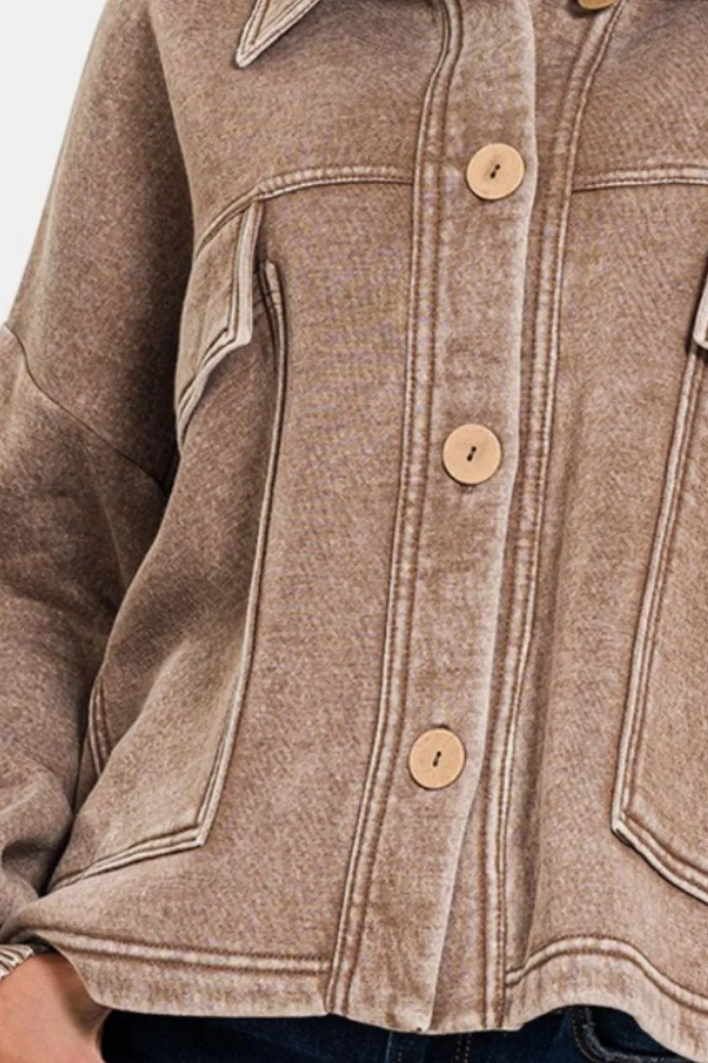 Maple Wash Fleece Button Up Shacket