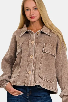 Maple Wash Fleece Button Up Shacket
