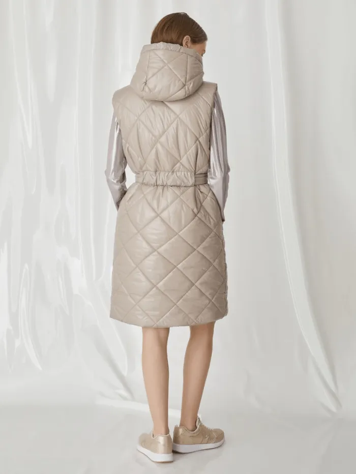 Marella CIRINO Women's Long Reversible Gilet In Taupe 24232960172 Col 002