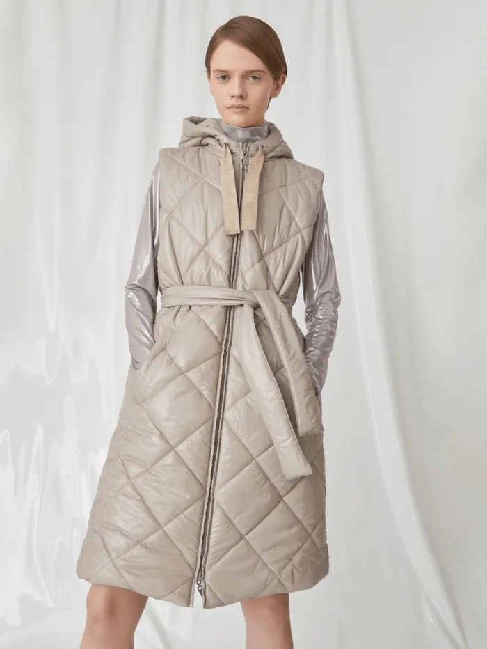 Marella CIRINO Women's Long Reversible Gilet In Taupe 24232960172 Col 002