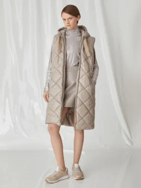 Marella CIRINO Women's Long Reversible Gilet In Taupe 24232960172 Col 002
