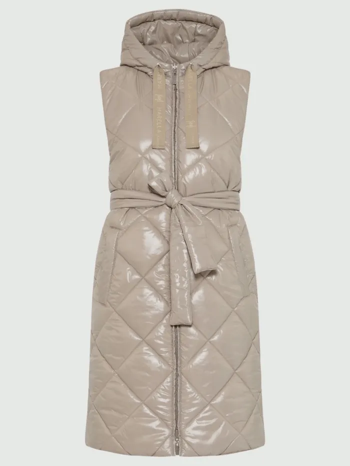 Marella CIRINO Women's Long Reversible Gilet In Taupe 24232960172 Col 002
