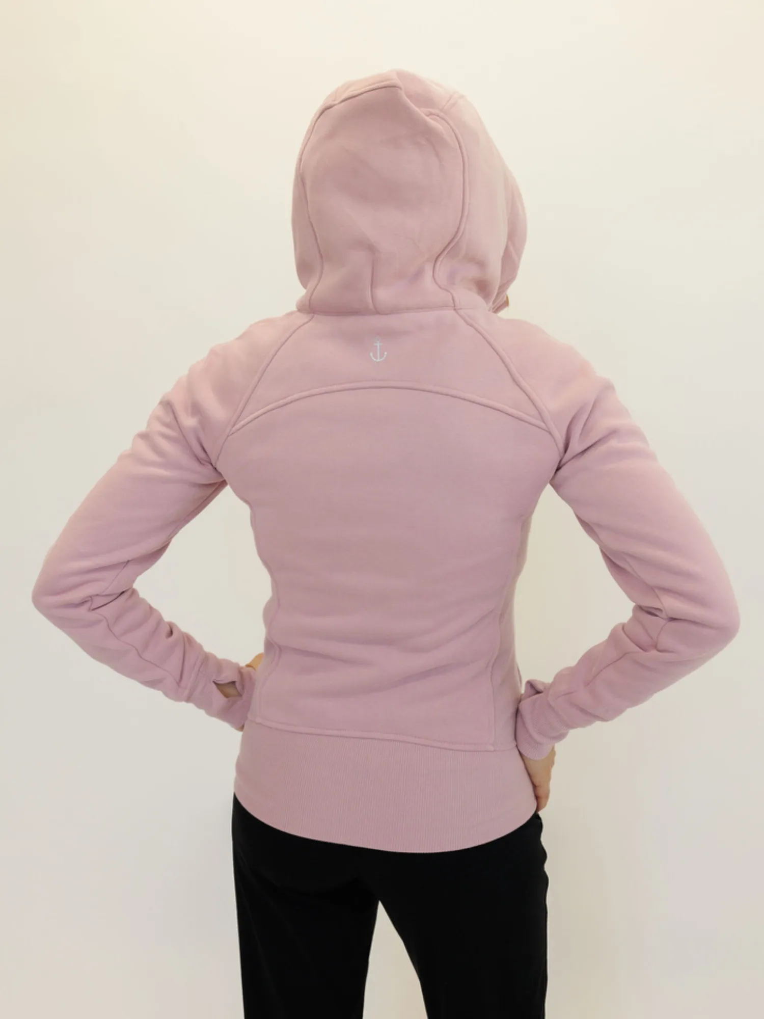 Mauve Pink "Rachel" Fleece Lined Full Zip Hoodie