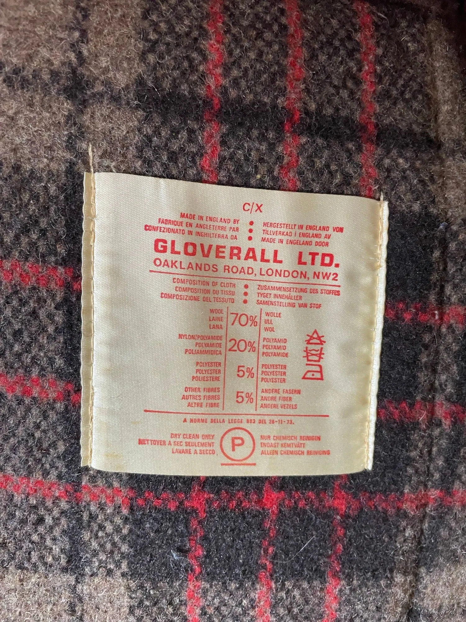 Mens 1970s Gloverall Brown Duffle Coat - Size Small