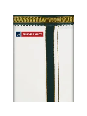 Mens Cotton White Single Layered with Mayilkhan Border Dhoti - Kesalam