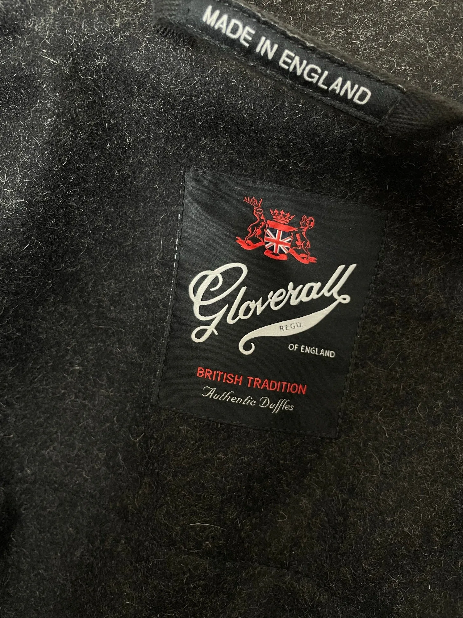 Mens Gloverall Blue Wool Duffle Coat - Size Large 44