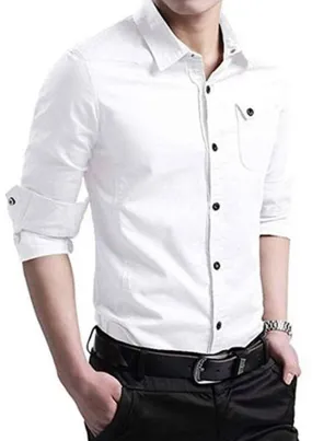 Men's Regular Fit Cotton Solid Casual Shirts