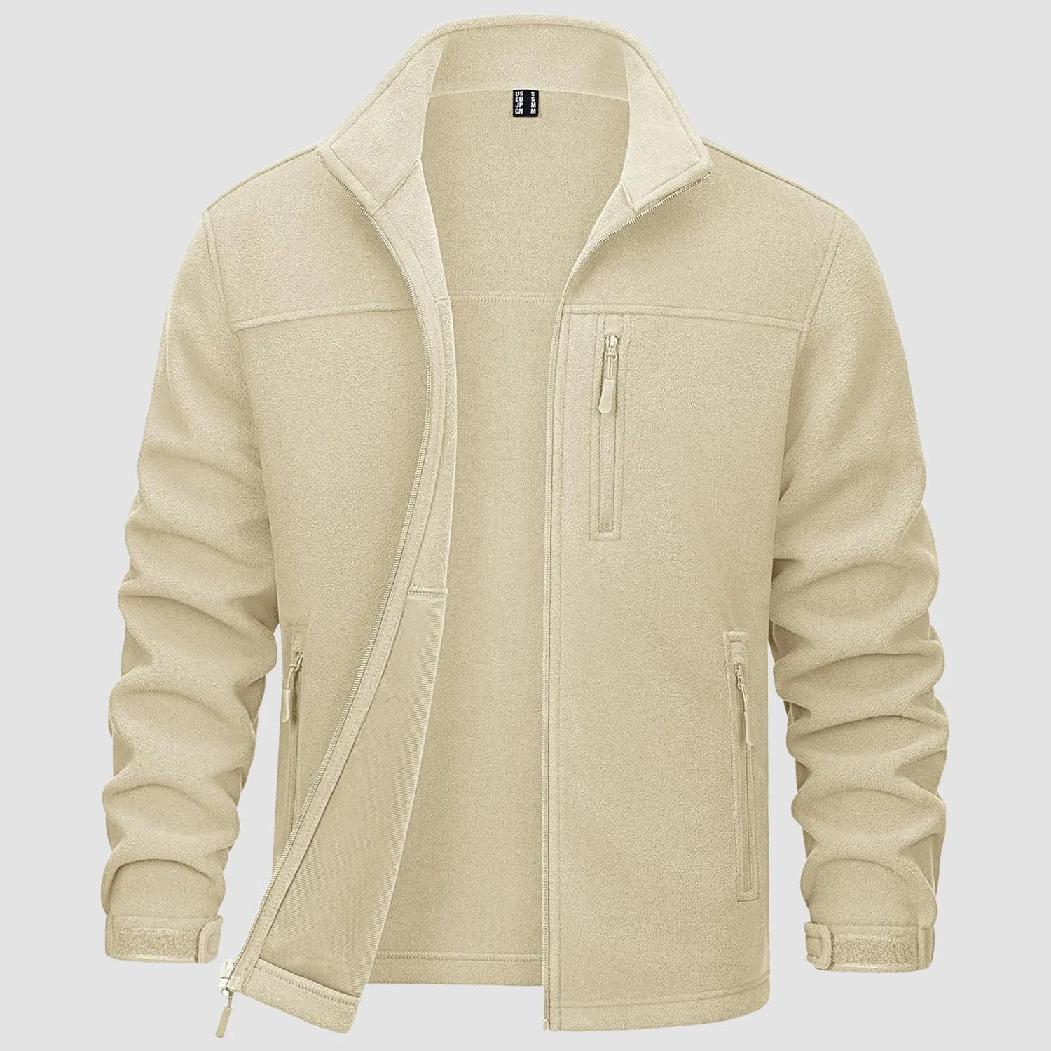 Men's Winter Zip Up Polar Fleece Jacket Athletic Tactical Hiking Outdoor Jackets with 3 Pockets