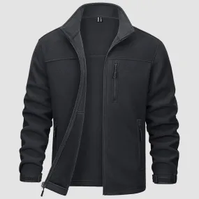 Men's Winter Zip Up Polar Fleece Jacket Athletic Tactical Hiking Outdoor Jackets with 3 Pockets