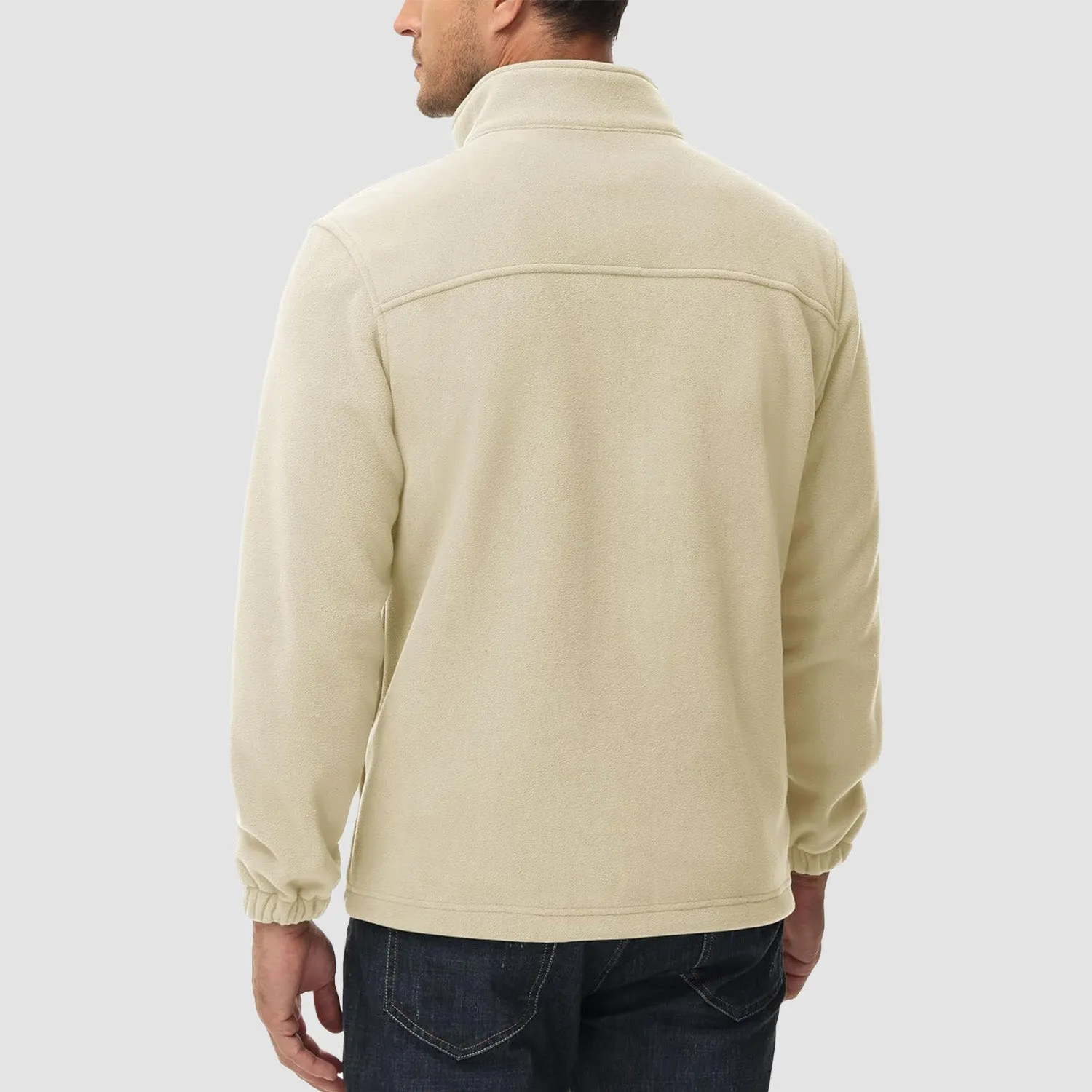 Men's Winter Zip Up Polar Fleece Jacket Athletic Tactical Hiking Outdoor Jackets with 3 Pockets