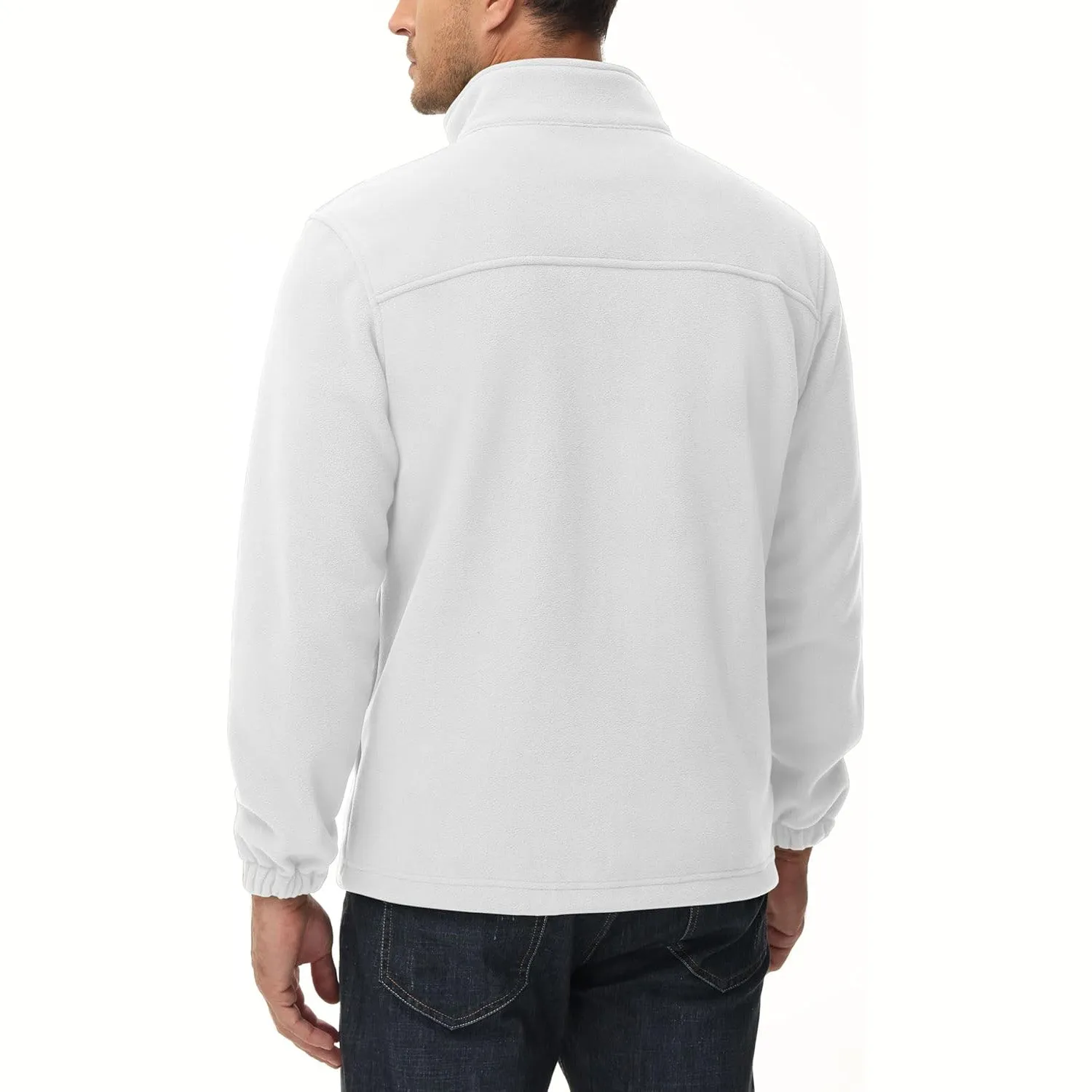 Men's Winter Zip Up Polar Fleece Jacket Athletic Tactical Hiking Outdoor Jackets with 3 Pockets