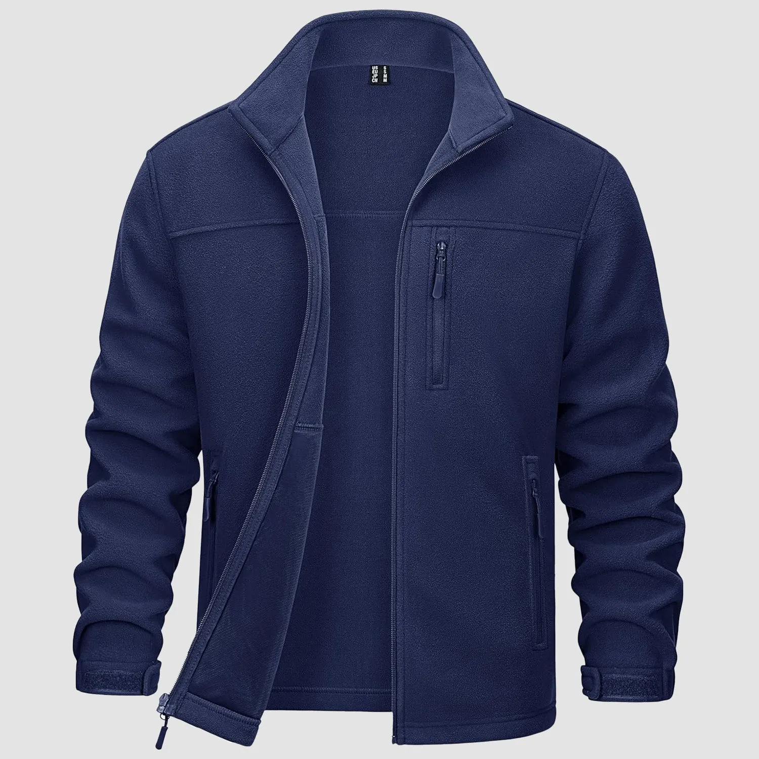 Men's Winter Zip Up Polar Fleece Jacket Athletic Tactical Hiking Outdoor Jackets with 3 Pockets