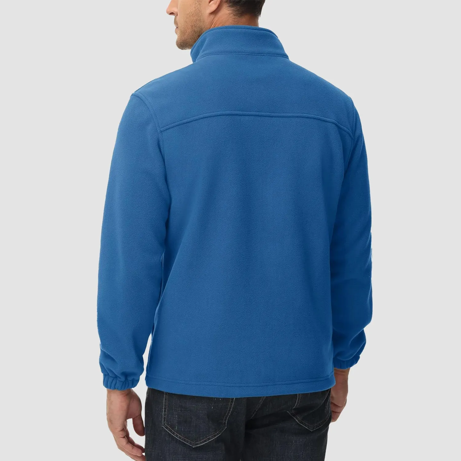 Men's Winter Zip Up Polar Fleece Jacket Athletic Tactical Hiking Outdoor Jackets with 3 Pockets