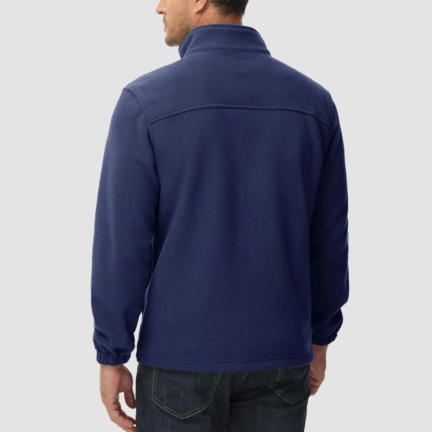 Men's Winter Zip Up Polar Fleece Jacket Athletic Tactical Hiking Outdoor Jackets with 3 Pockets