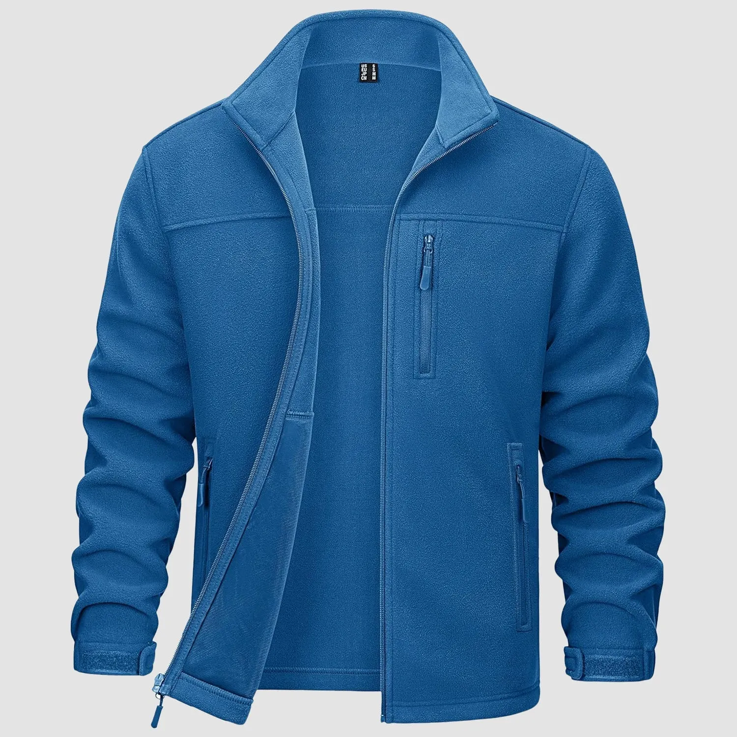 Men's Winter Zip Up Polar Fleece Jacket Athletic Tactical Hiking Outdoor Jackets with 3 Pockets