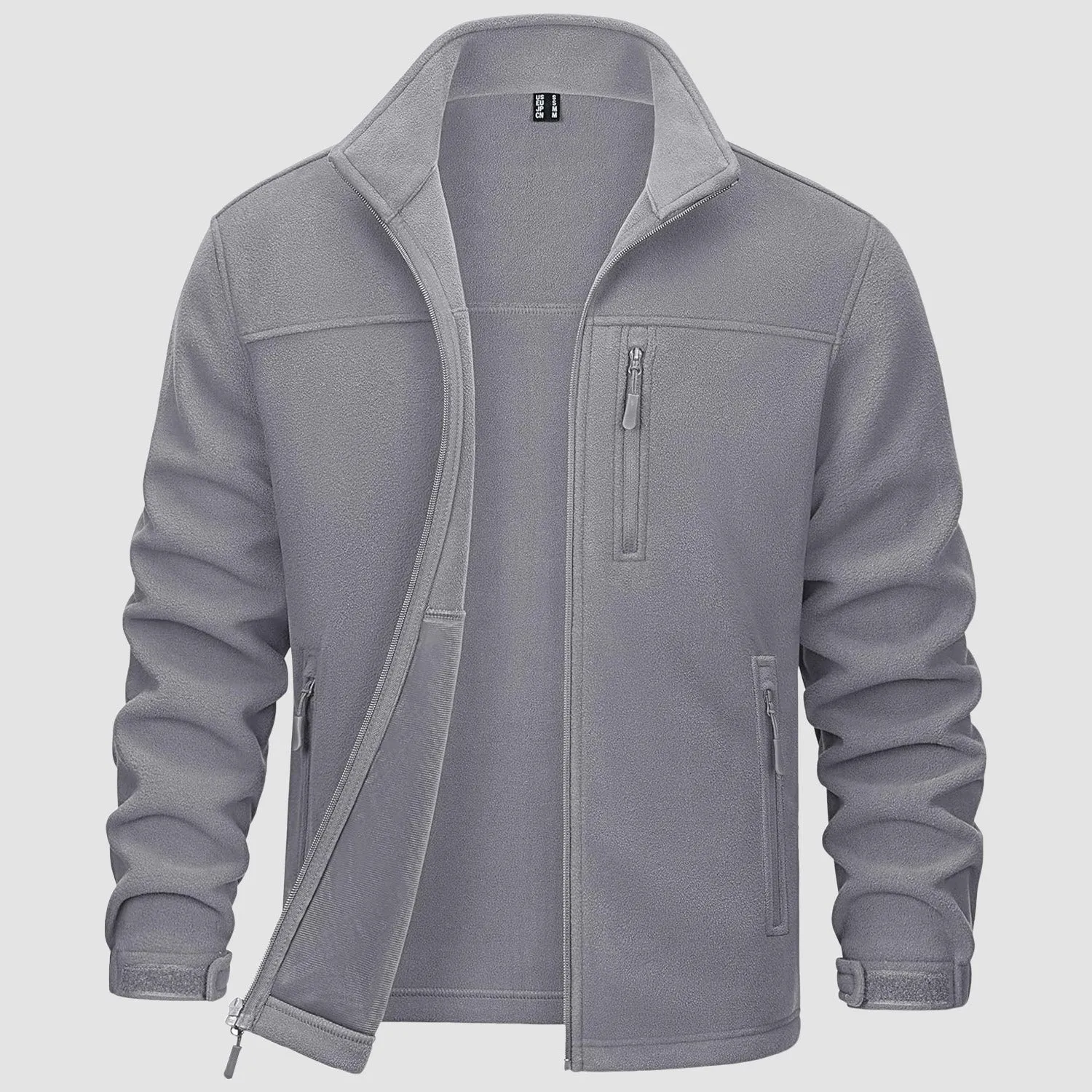 Men's Winter Zip Up Polar Fleece Jacket Athletic Tactical Hiking Outdoor Jackets with 3 Pockets