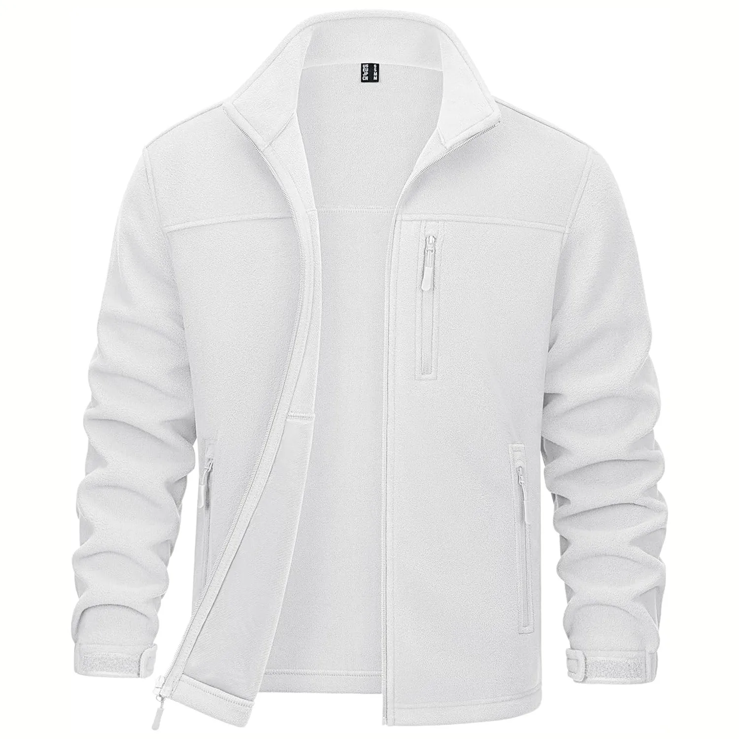 Men's Winter Zip Up Polar Fleece Jacket Athletic Tactical Hiking Outdoor Jackets with 3 Pockets