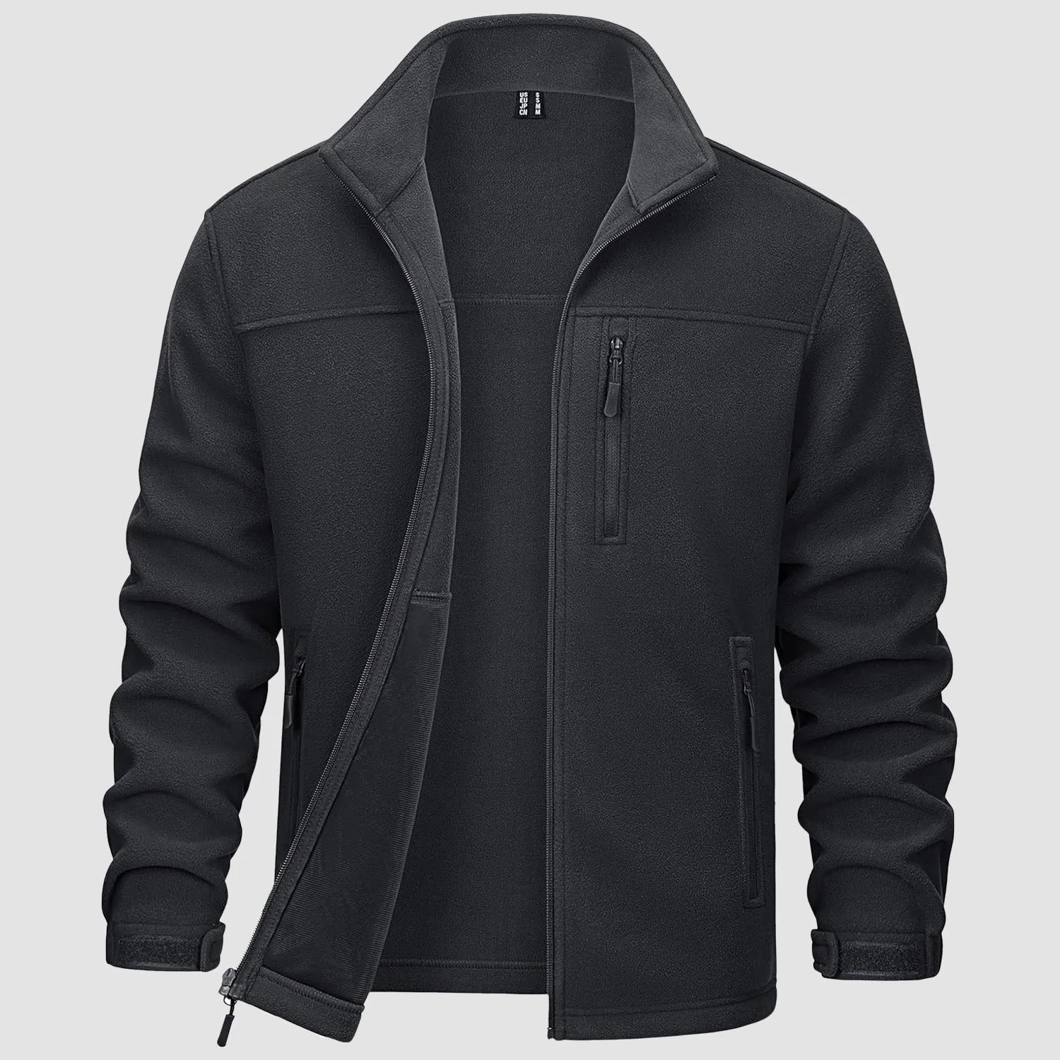 Men's Winter Zip Up Polar Fleece Jacket Athletic Tactical Hiking Outdoor Jackets with 3 Pockets