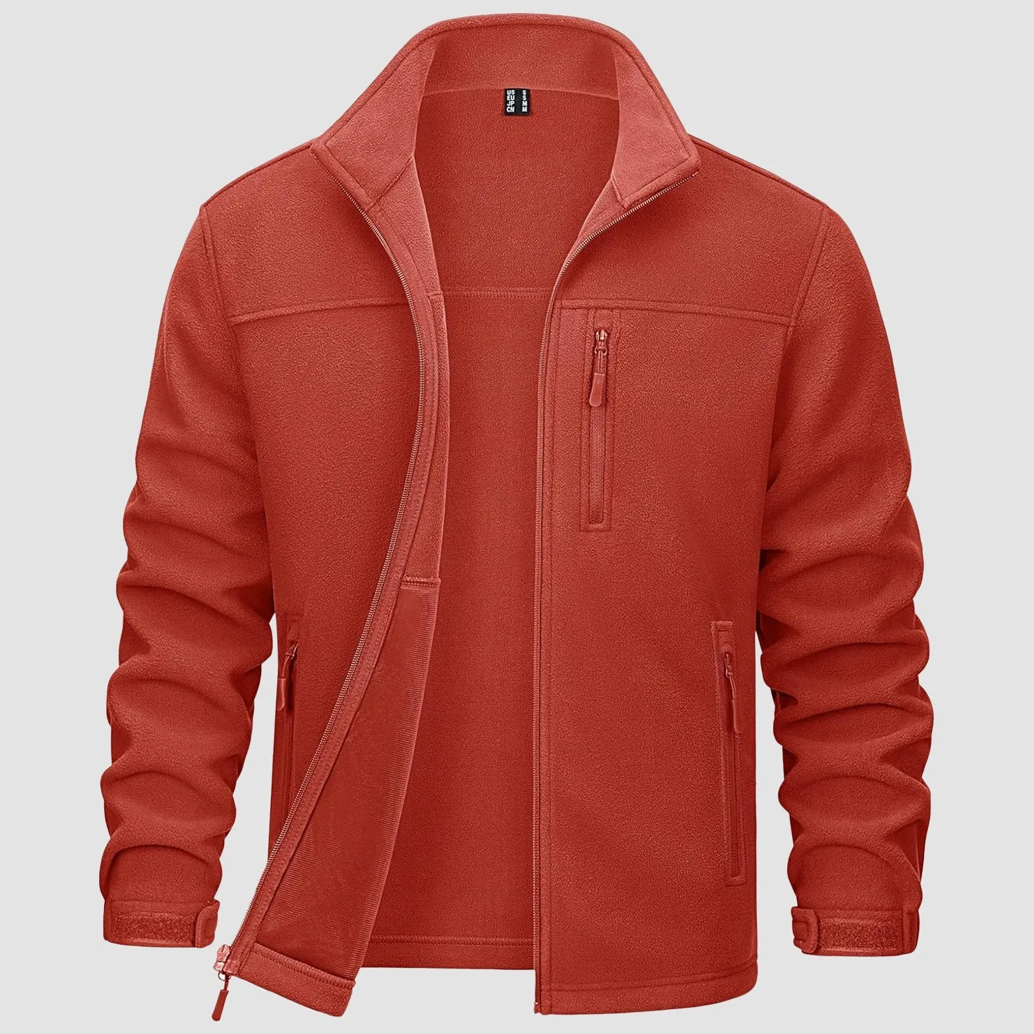 Men's Winter Zip Up Polar Fleece Jacket Athletic Tactical Hiking Outdoor Jackets with 3 Pockets
