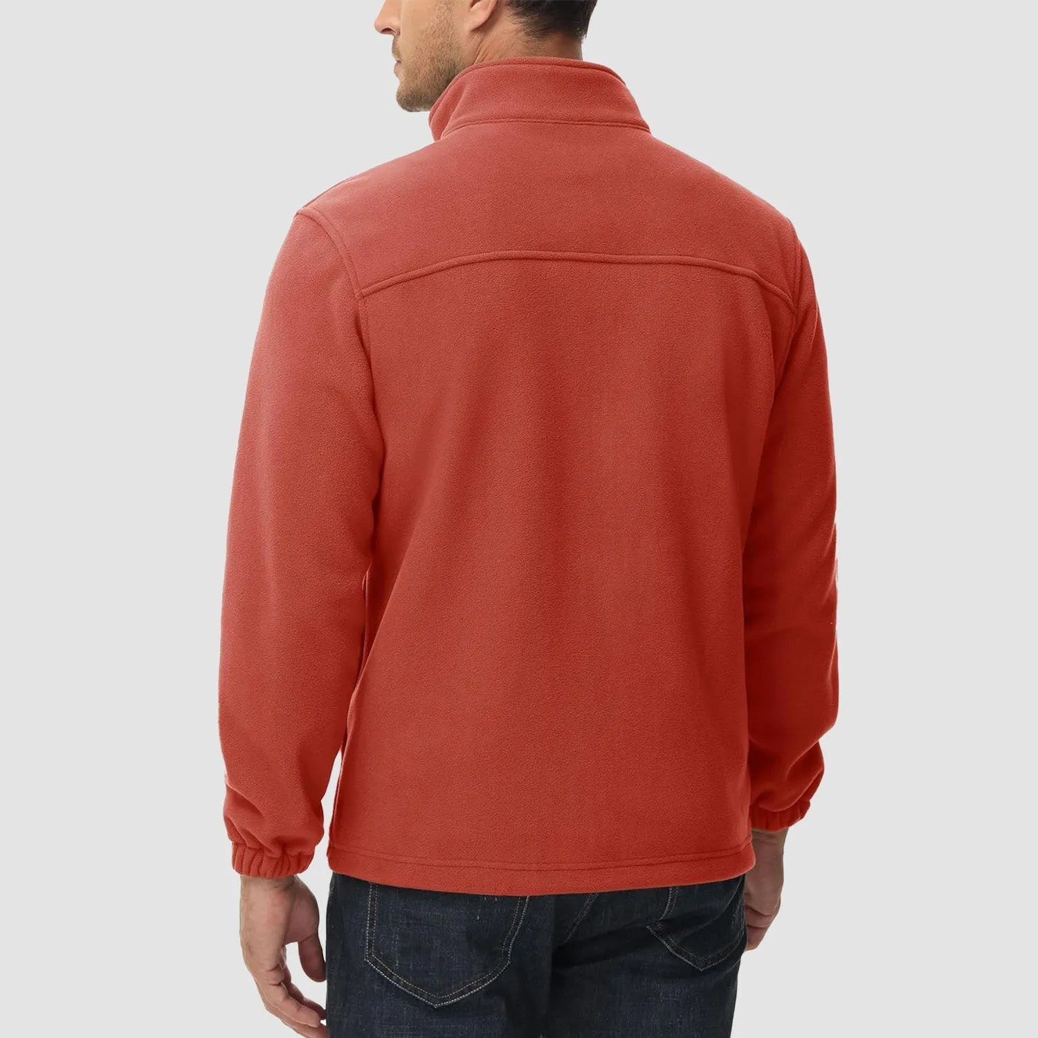 Men's Winter Zip Up Polar Fleece Jacket Athletic Tactical Hiking Outdoor Jackets with 3 Pockets