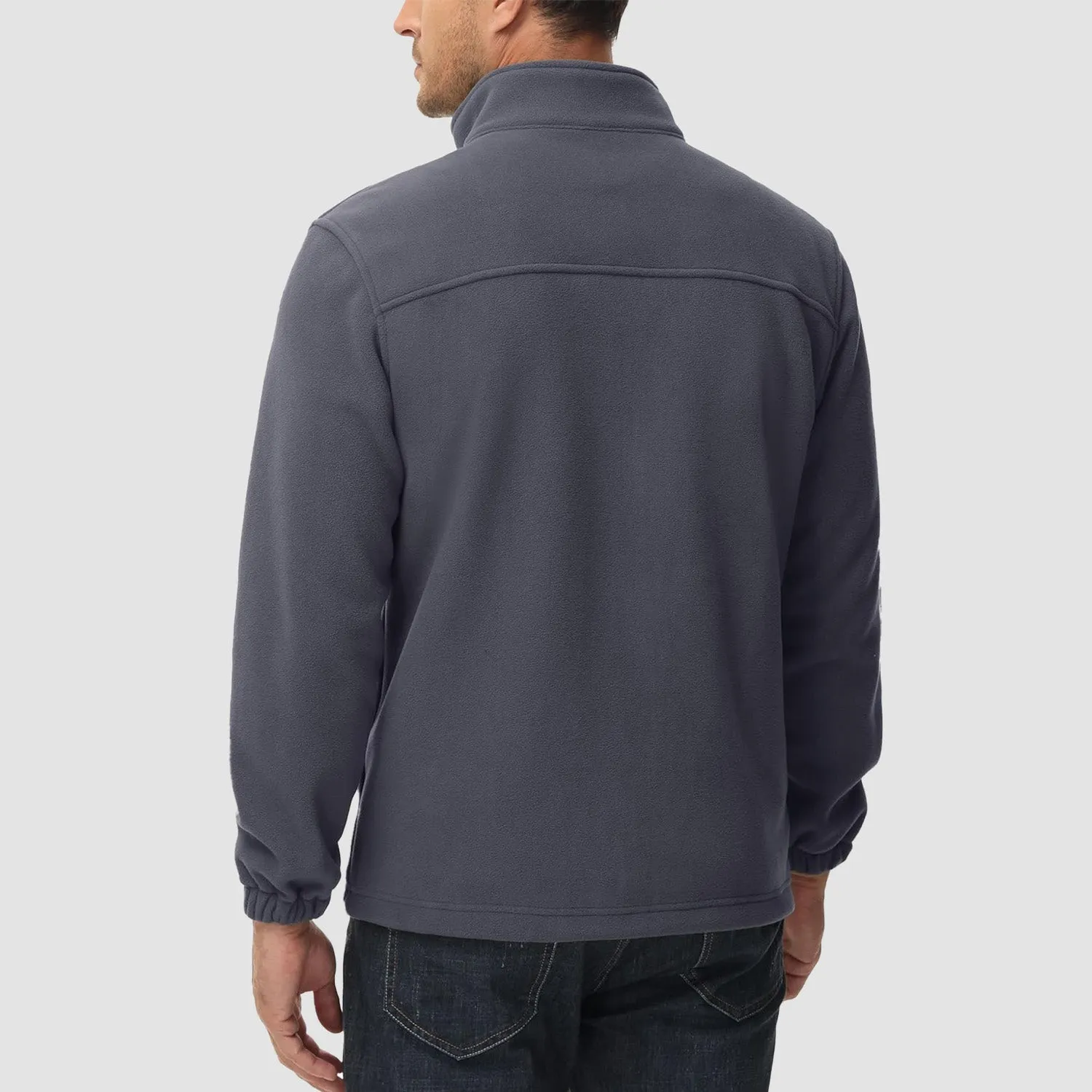 Men's Winter Zip Up Polar Fleece Jacket Athletic Tactical Hiking Outdoor Jackets with 3 Pockets