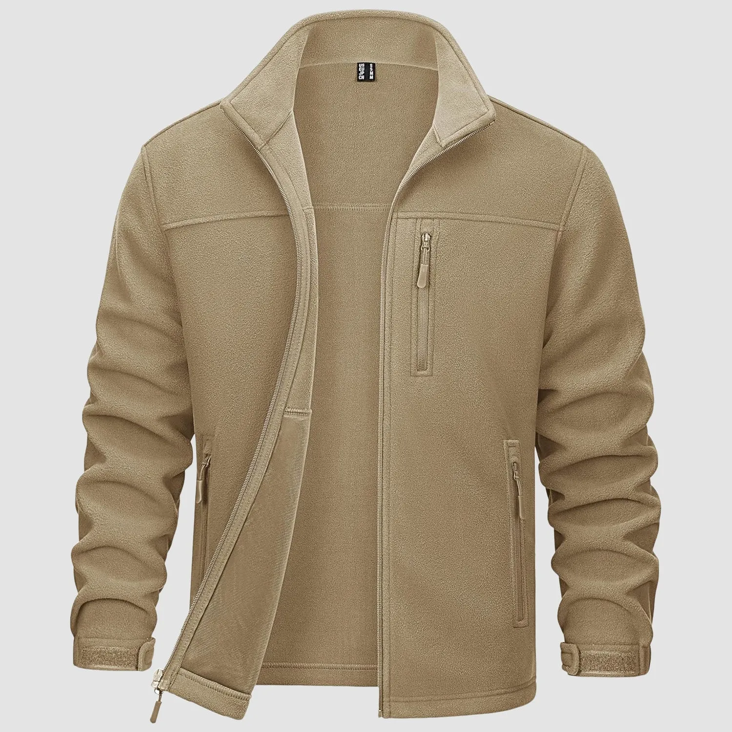 Men's Winter Zip Up Polar Fleece Jacket Athletic Tactical Hiking Outdoor Jackets with 3 Pockets