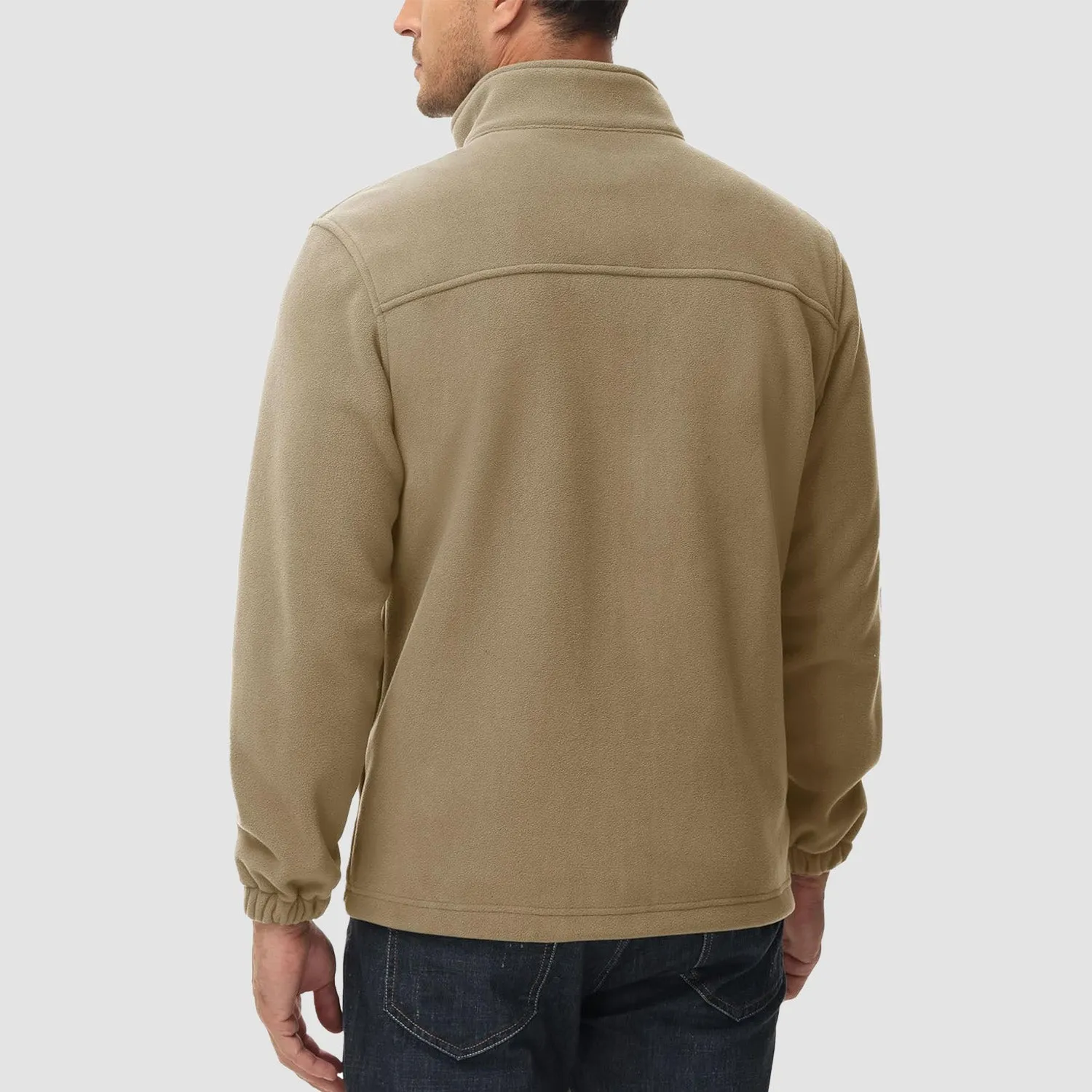 Men's Winter Zip Up Polar Fleece Jacket Athletic Tactical Hiking Outdoor Jackets with 3 Pockets