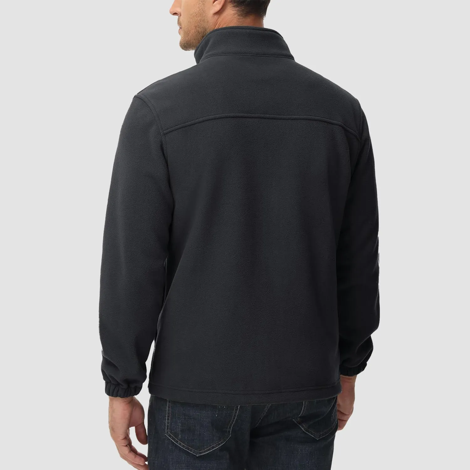 Men's Winter Zip Up Polar Fleece Jacket Athletic Tactical Hiking Outdoor Jackets with 3 Pockets