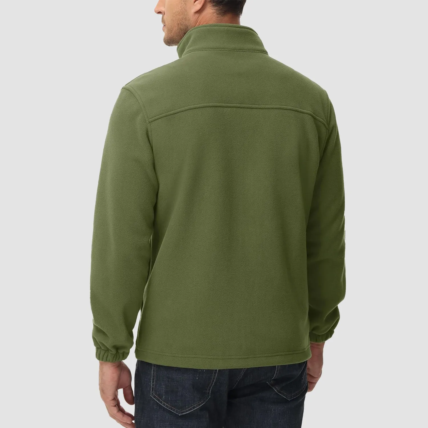 Men's Winter Zip Up Polar Fleece Jacket Athletic Tactical Hiking Outdoor Jackets with 3 Pockets