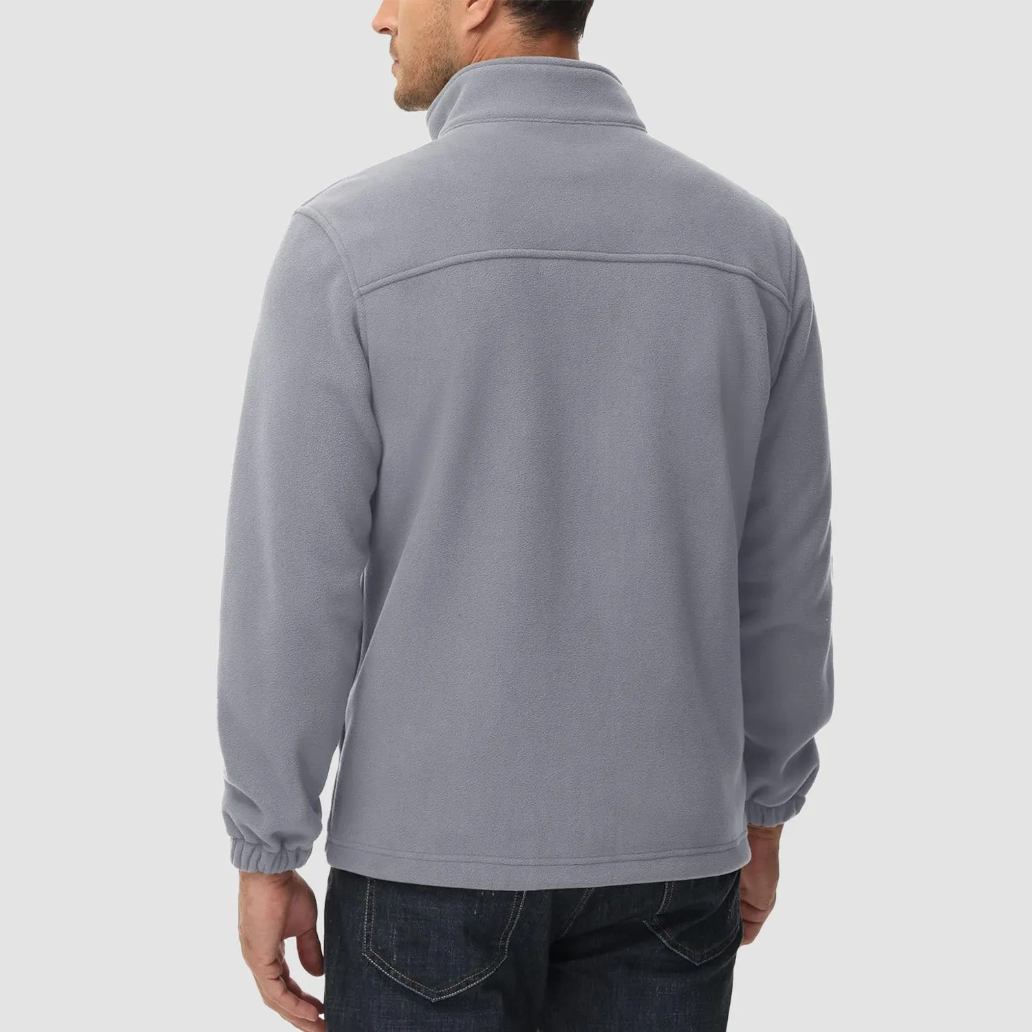Men's Winter Zip Up Polar Fleece Jacket Athletic Tactical Hiking Outdoor Jackets with 3 Pockets