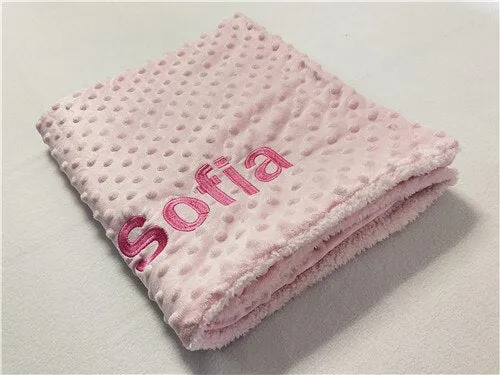 Minky personalized baby blanket