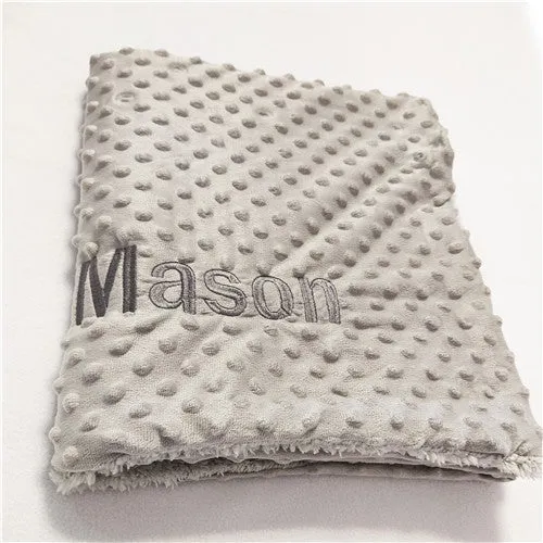 Minky personalized baby blanket