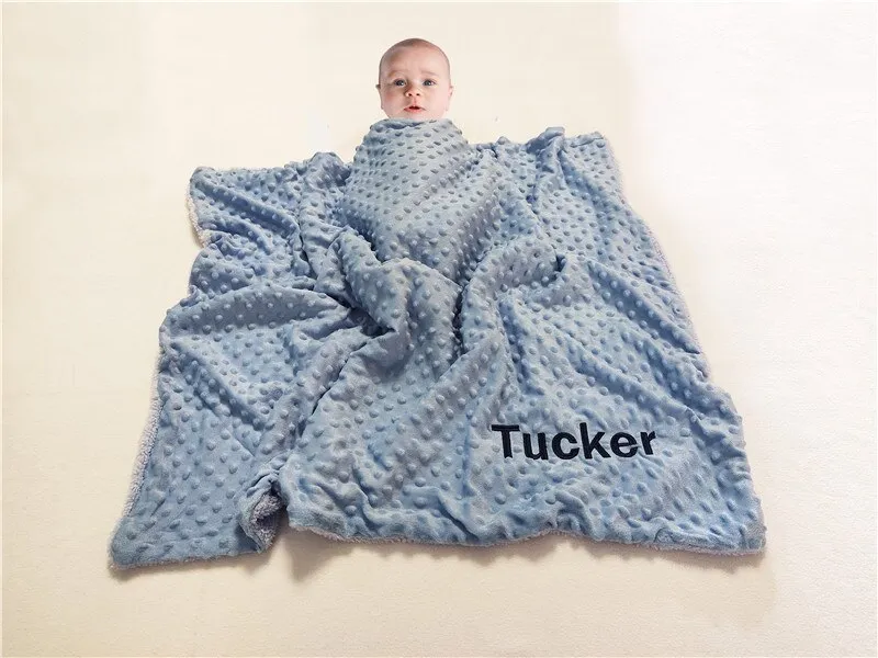 Minky personalized baby blanket