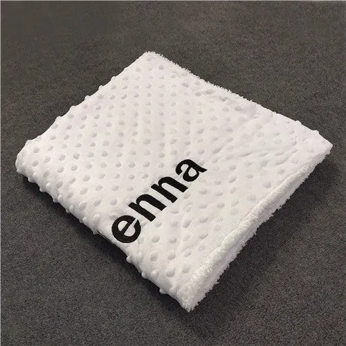 Minky personalized baby blanket
