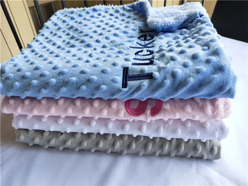 Minky personalized baby blanket