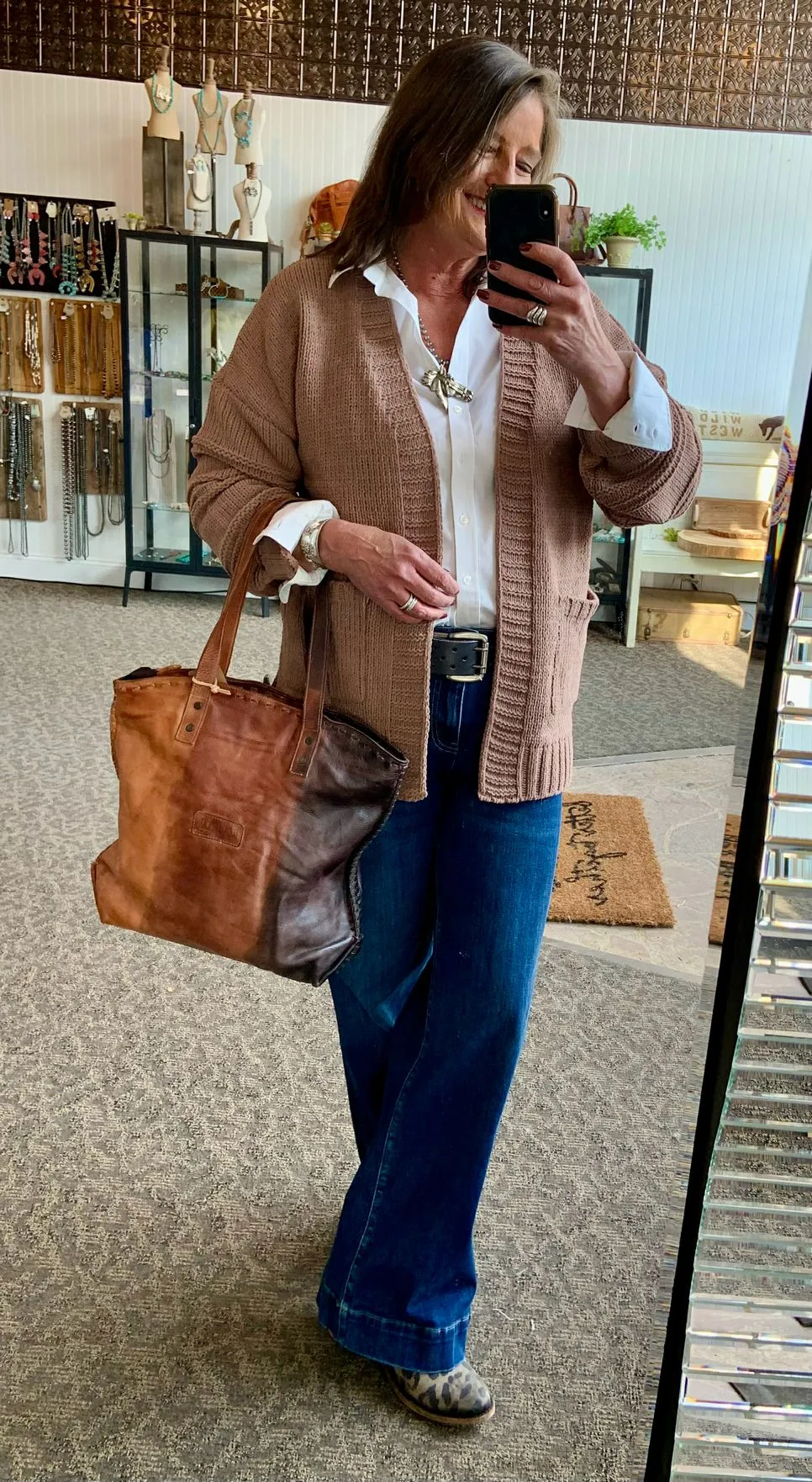 Mocha Exposed Seam Chunky Cardigan- Small to 3X