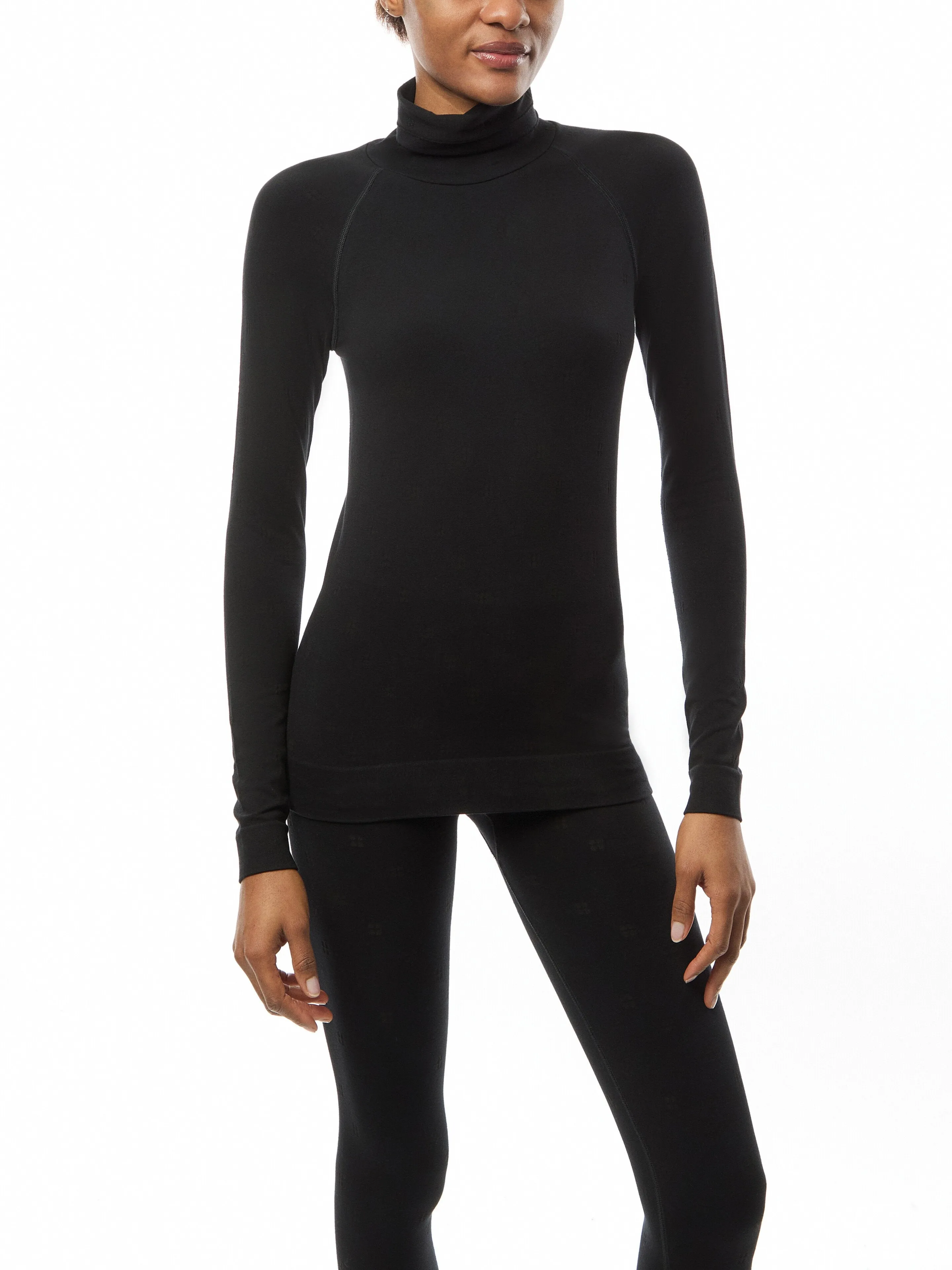 Modal Dot High Neck Jacquard Base Layer Top