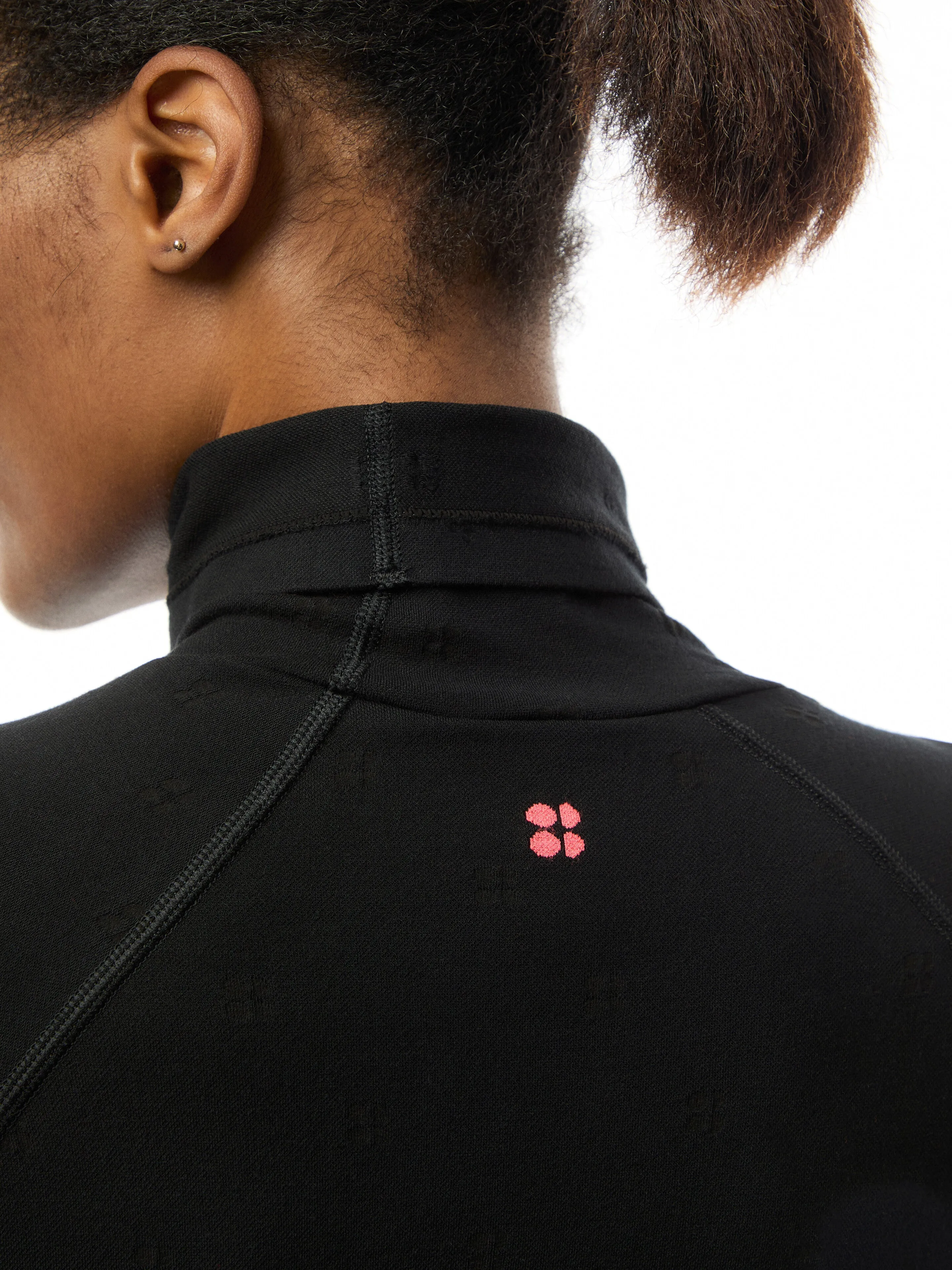 Modal Dot High Neck Jacquard Base Layer Top