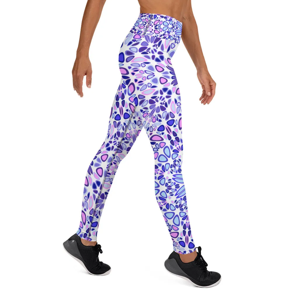 Modern Blue Mandala Yoga Leggings