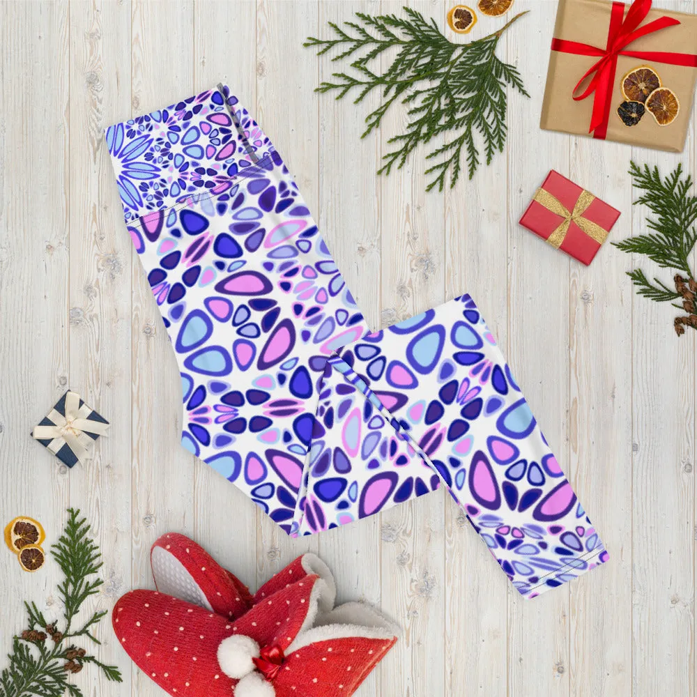 Modern Blue Mandala Yoga Leggings
