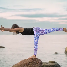 Modern Blue Mandala Yoga Leggings