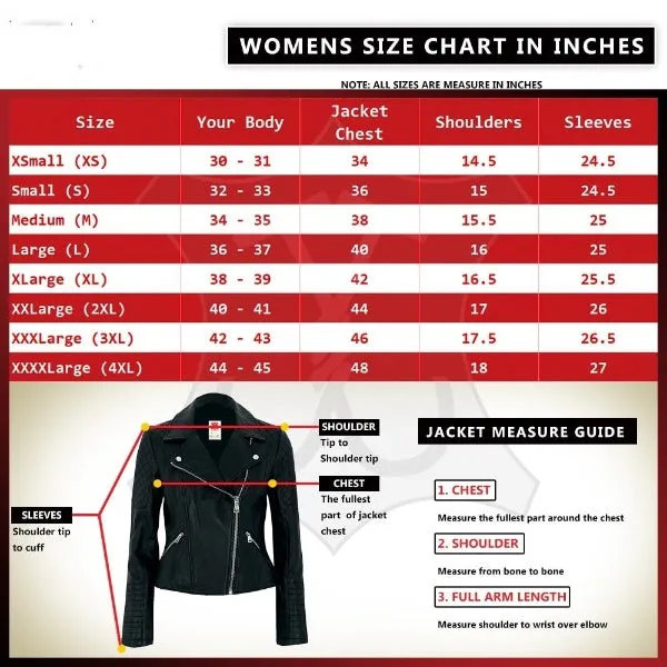 Motorbike Ladies High Quality Leather Jacket Biker Motorcycle Slim fit Design