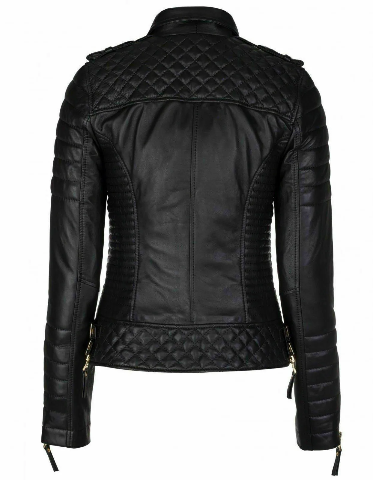Motorbike Ladies High Quality Leather Jacket Biker Motorcycle Slim fit Design